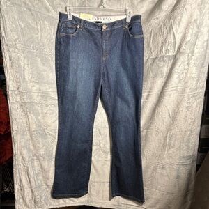 Land’s End jeans NWT women’s 14 stretch denim original fit boot leg modern waist